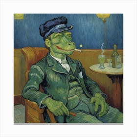 Crocodile Smokes a Havanna Canvas Print