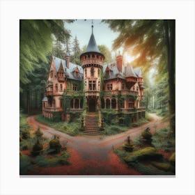 Fairytale Castle In The Woods Canvas Print