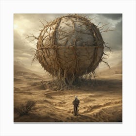 Sphere In The Desert 4 Canvas Print