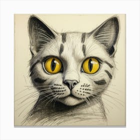 Cat Drawing 9 Canvas Print