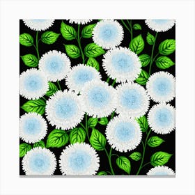 White Chrysanthemums 10 Canvas Print