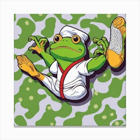 Frog Karate Canvas Print