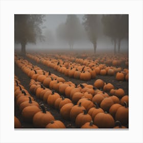 Pumpkins In A Field Canvas Print