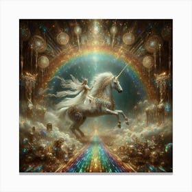Unicorns And Rainbows Canvas Print