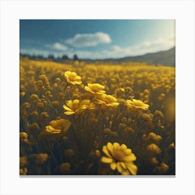 Field Of Yellow Flowers 33 Canvas Print