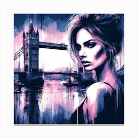 Woman at Tower Bridge Canvas Print