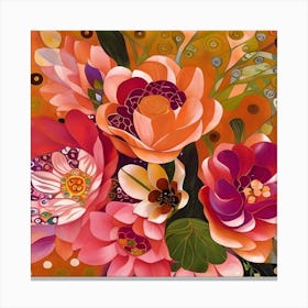 Bright Patterned Floral Canvas Print