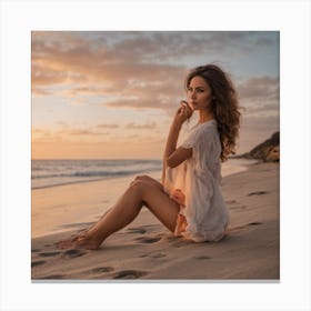 547928 A Touristic Sandy Beach, An Attractive Sunrise, A Xl 1024 V1 0 Canvas Print
