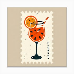 Aperitif Spritz on a Postage Stamp 1 Canvas Print