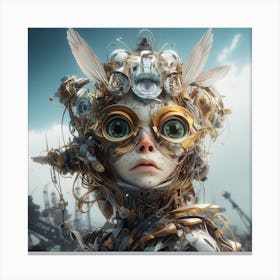 Girl With A Helmet Canvas Print