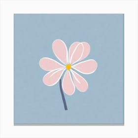 A White And Pink Flower In Minimalist Style Square Composition 143 Canvas Print