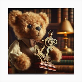 Teddy Bear With Compass 2 Canvas Print