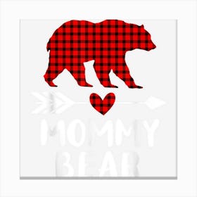 Funny Red Plaid Buffalo Mommy Bear Christmas Pajama Family Canvas Print