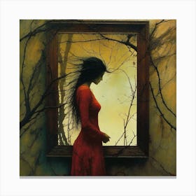 Woman In Red Canvas Print