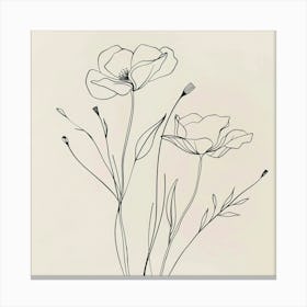 Line Art Of Flowers 2 Canvas Print