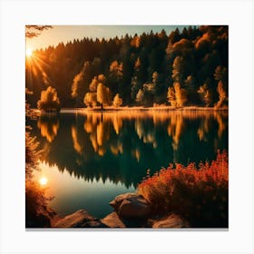 Sunset At The Lake Canvas Print