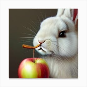 Bunny Eating Apple Canvas Print