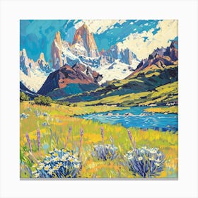 A Patagonia In Argentina Oil Painting Illustrati 1720364169 2 Canvas Print