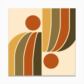 Arch Midcentury Modern Abstract Pattern Vxii In Sage Earthy Brown 02 Canvas Print