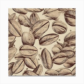 Coffee Beans Seamless Pattern 2 Canvas Print