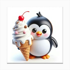 Ice Cream Penguin 4 Canvas Print