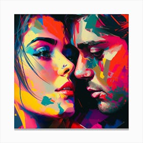 Couple In Love Abstract Fine Art Portrait Canvas Print