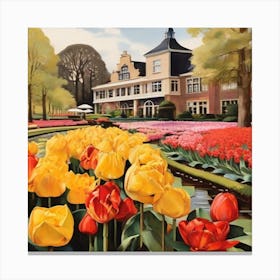 Tulips In The Garden 5 Canvas Print