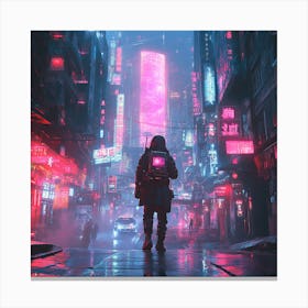 Cyberpunk City Canvas Print