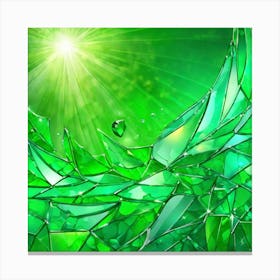 Green Glass Background 1 Canvas Print
