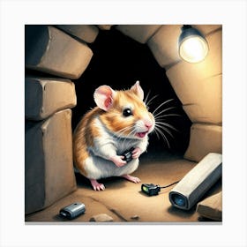 Hamster In Cave 2 Canvas Print