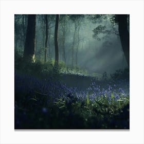 Bluebells In The Forest Canvas Print