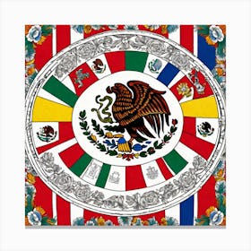 Mexican Flag 10 Canvas Print