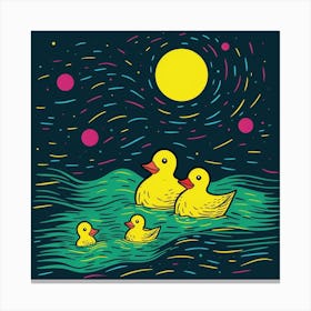 Colourful Duckling Swirl Pattern 2 Canvas Print