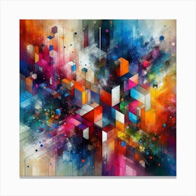 Colorful splashes, Abstract 3 Canvas Print