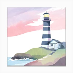 Lighthouse At Sunset 17 Canvas Print