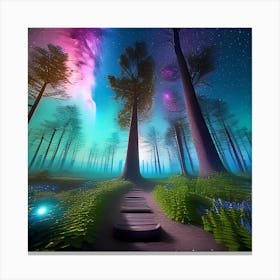 3d Illustration Of A Forest Canvas Print
