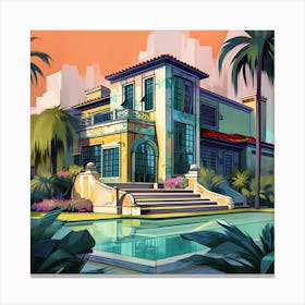 House In The Palms Canvas Print