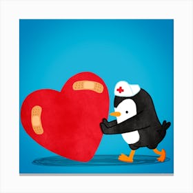 Penguin Nurse Can Fix Your Heart Canvas Print