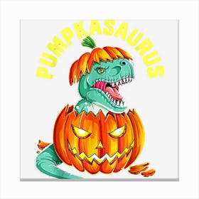 Pumpkasaurus Dinosaur T Rex Pumpkin Halloween Boys Kids Canvas Print