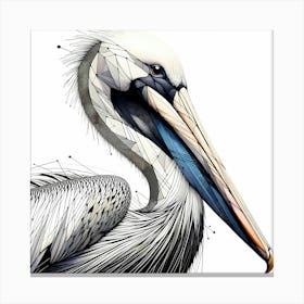 Pelican - Abstract Line Art Illustration 118 Canvas Print