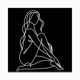 Line Drawing Of A Woman Canvas Print