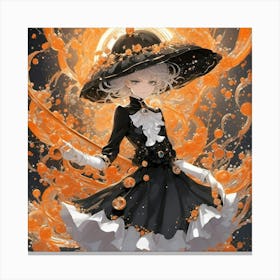 Orange Sakura Canvas Print