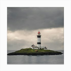 Lighthouse On The Island Canvas Print