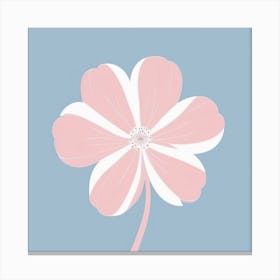 A White And Pink Flower In Minimalist Style Square Composition 124 Canvas Print