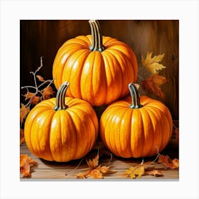 Happy pumpkins Canvas Print