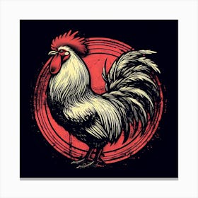 Rooster In A Circle Canvas Print
