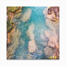 Turquoise River Square Canvas Print