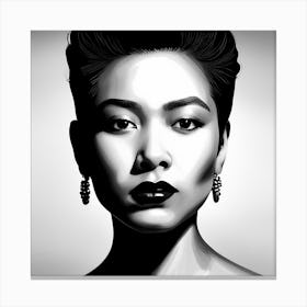 Black And White Portrait Of A Woman Canvas Print