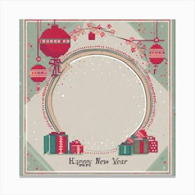Happy New Year Greeting Card Canvas Print