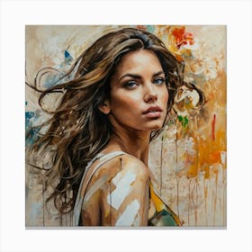 Woman With Long Hair Canvas Print